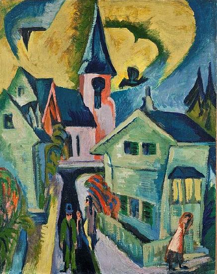 Ernst Ludwig Kirchner Konigstein with red church Germany oil painting art
